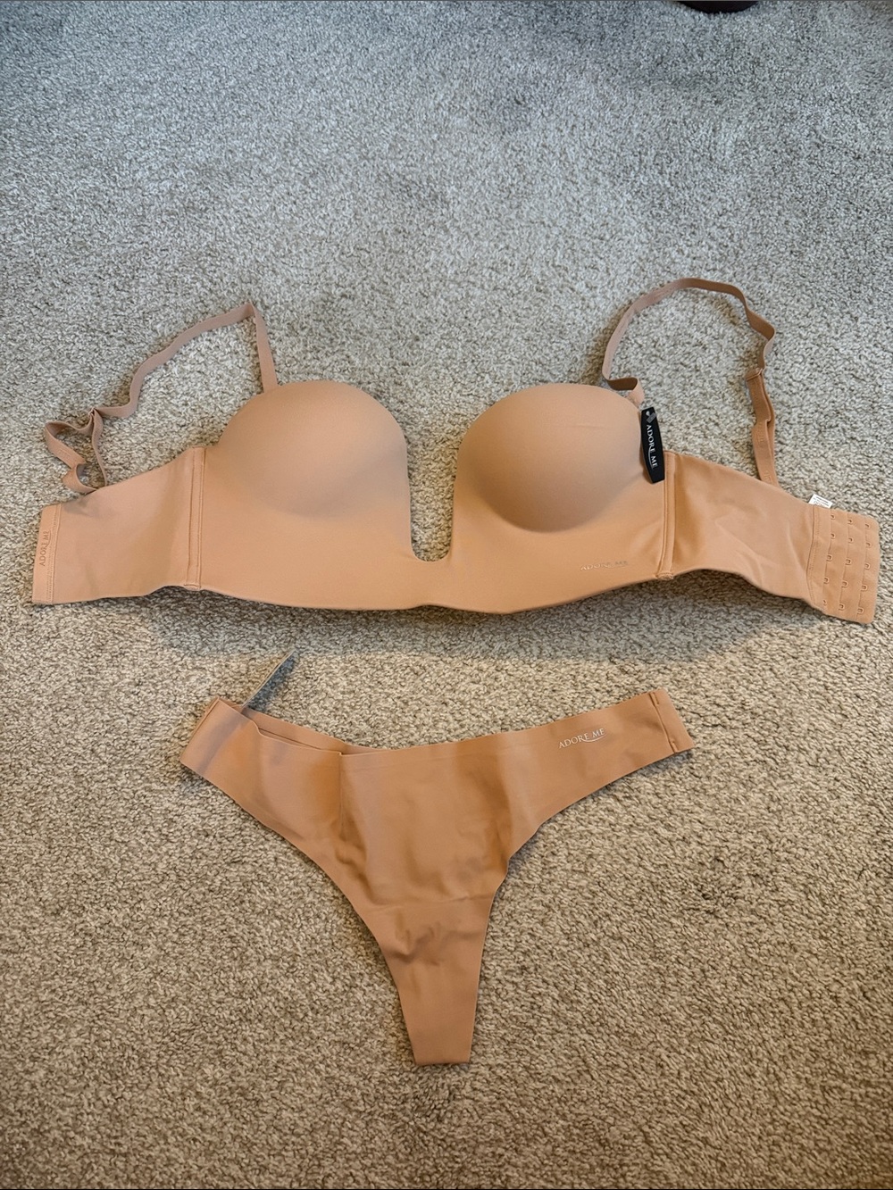 Adore Me Nude Convertible Strapless Bra & Thong Set